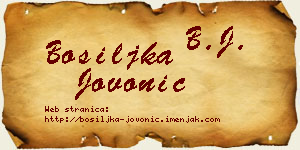 Bosiljka Jovonić vizit kartica